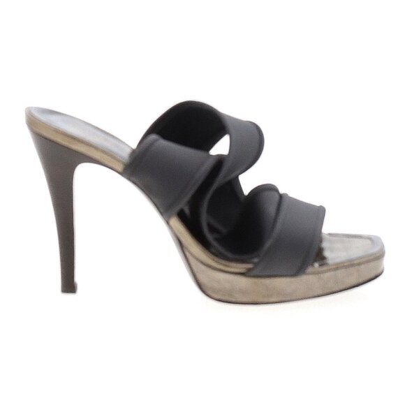 DONALD J PLINER Idra Crossover Sandals Pewter satin elastic 8.5 - Picture 3 of 7